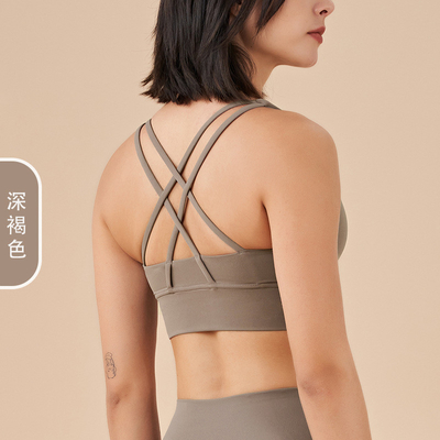 Doppelseitig gestrichener Kreuzzug Sportunterwäsche schockdichte Unterwäsche PUSH-UP YOGA Sport BRA Fitnessweste
