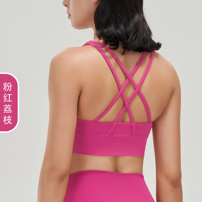 Doppelseitig gestrichener Kreuzzug Sportunterwäsche schockdichte Unterwäsche PUSH-UP YOGA Sport BRA Fitnessweste