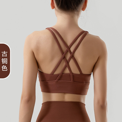 Doppelseitig gestrichener Kreuzzug Sportunterwäsche schockdichte Unterwäsche PUSH-UP YOGA Sport BRA Fitnessweste
