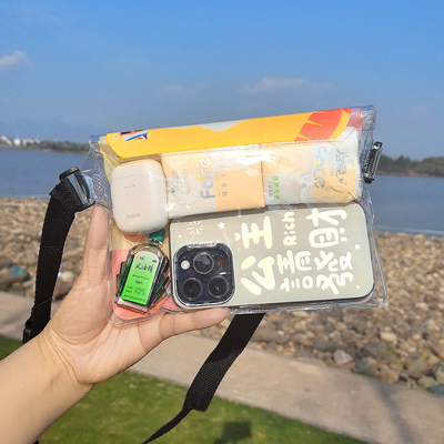 3 Schicht versiegelte große Mobiltelefone wasserdichte Tasche schräg gestreckte Streuung schwimmende wasserdichte FANNY PACK PVC Rafting im Freien Meer