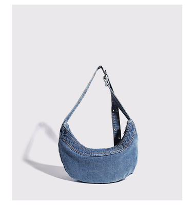 2024 GRENZüberschreitend NEUE Unterarmtasche NICHE DESIGN RETRO WASH DENIM BAG Senior DUMPLING BAG