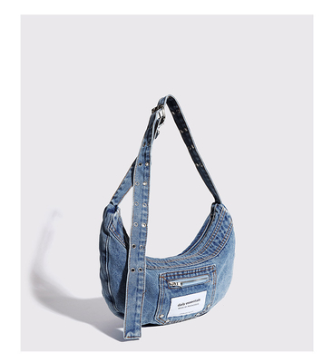 2024 GRENZüberschreitend NEUE Unterarmtasche NICHE DESIGN RETRO WASH DENIM BAG Senior DUMPLING BAG