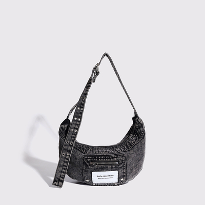 2024 GRENZüberschreitend NEUE Unterarmtasche NICHE DESIGN RETRO WASH DENIM BAG Senior DUMPLING BAG