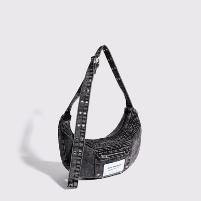 2024 GRENZüberschreitend NEUE Unterarmtasche NICHE DESIGN RETRO WASH DENIM BAG Senior DUMPLING BAG