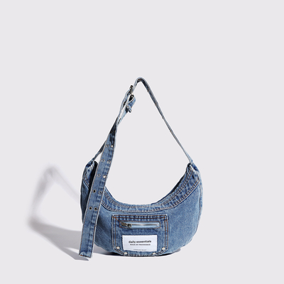 2024 GRENZüberschreitend NEUE Unterarmtasche NICHE DESIGN RETRO WASH DENIM BAG Senior DUMPLING BAG