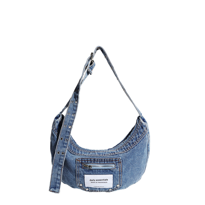 2024 GRENZüberschreitend NEUE Unterarmtasche NICHE DESIGN RETRO WASH DENIM BAG Senior DUMPLING BAG