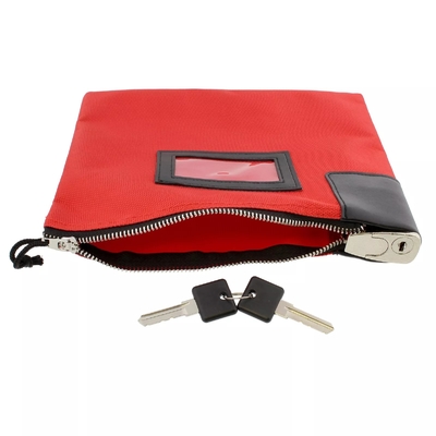 Wasserdichte Geldtasche mit Schloss und 2 Schlüsseln, Nylon-Datei-Tasche, Reißverschluss-Tasche,