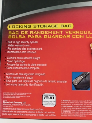 Wasserdichte Geldtasche mit Schloss und 2 Schlüsseln, Nylon-Datei-Tasche, Reißverschluss-Tasche,