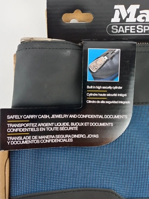 Wasserdichte Geldtasche mit Schloss und 2 Schlüsseln, Nylon-Datei-Tasche, Reißverschluss-Tasche,