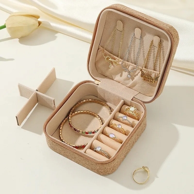 ORIGINAL PREMIUM KORK Schmuckschachtel tragbare Reiseohrenringe Ring Halskette