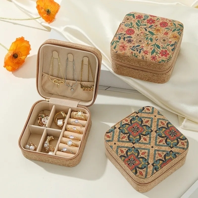 ORIGINAL PREMIUM KORK Schmuckschachtel tragbare Reiseohrenringe Ring Halskette