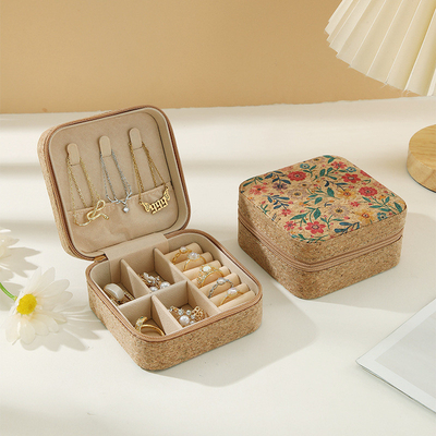 ORIGINAL PREMIUM KORK Schmuckschachtel tragbare Reiseohrenringe Ring Halskette