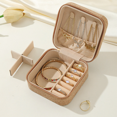 ORIGINAL PREMIUM KORK Schmuckschachtel tragbare Reiseohrenringe Ring Halskette