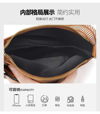 Neue abnehmbare Jacquard-Gürtel Retro-Farbe PU-Leder-Körpertasche