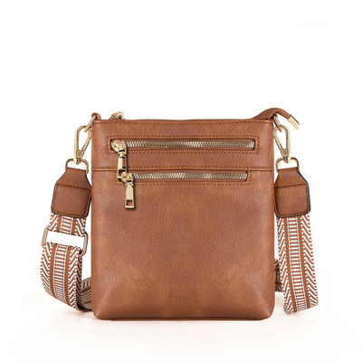 Neue abnehmbare Jacquard-Gürtel Retro-Farbe PU-Leder-Körpertasche
