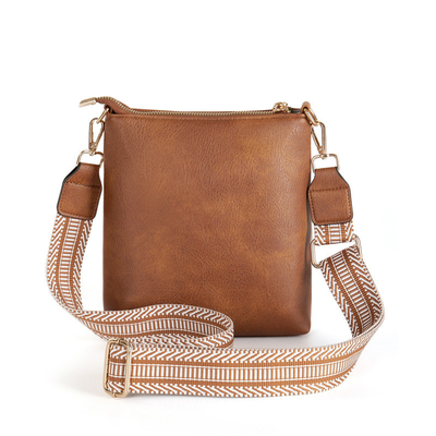 Neue abnehmbare Jacquard-Gürtel Retro-Farbe PU-Leder-Körpertasche