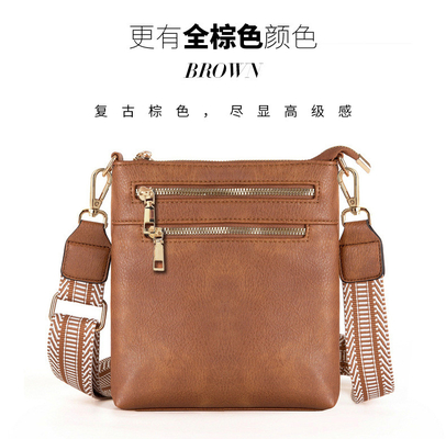 Neue abnehmbare Jacquard-Gürtel Retro-Farbe PU-Leder-Körpertasche