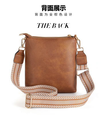 Neue abnehmbare Jacquard-Gürtel Retro-Farbe PU-Leder-Körpertasche