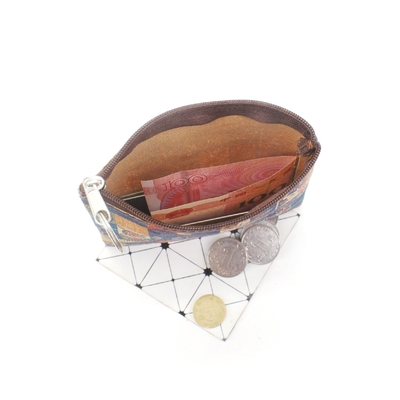 VINTAGE TRUE Holzdruck Kork-Münze-Börse-Borkendruck-Münze-Tasche-Schlüssel-Kleine-Quadrattasche