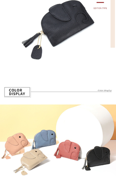 FIRST LAYER Kuhhaut DAMEN'S Münzbeutel NEW ELEPHANT kreative TASSEL Reißverschluss Tasche Leder Schlüssel Tasche Münze Tasche