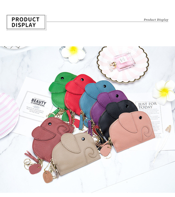 FIRST LAYER Kuhhaut DAMEN'S Münzbeutel NEW ELEPHANT kreative TASSEL Reißverschluss Tasche Leder Schlüssel Tasche Münze Tasche
