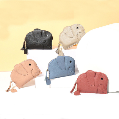 FIRST LAYER Kuhhaut DAMEN'S Münzbeutel NEW ELEPHANT kreative TASSEL Reißverschluss Tasche Leder Schlüssel Tasche Münze Tasche