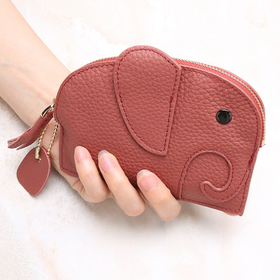 FIRST LAYER Kuhhaut DAMEN'S Münzbeutel NEW ELEPHANT kreative TASSEL Reißverschluss Tasche Leder Schlüssel Tasche Münze Tasche