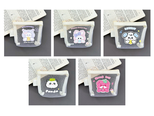 Karikaturnetze Münze Handtasche CUT CHANGE Lagertasche Transparente tragbare Kartentasche Roter Umschlag MINI Lagertasche