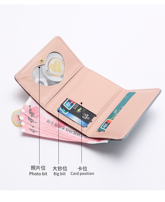 Kleine Handtasche Damen Handtasche Kurzstyling Mädchen Studentin Mode Zeichentrickfilm Münze Brieftasche Großhandel Brieftaschen Clip weiblich