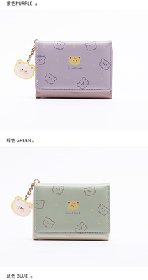 Kleine Handtasche Damen Handtasche Kurzstyling Mädchen Studentin Mode Zeichentrickfilm Münze Brieftasche Großhandel Brieftaschen Clip weiblich
