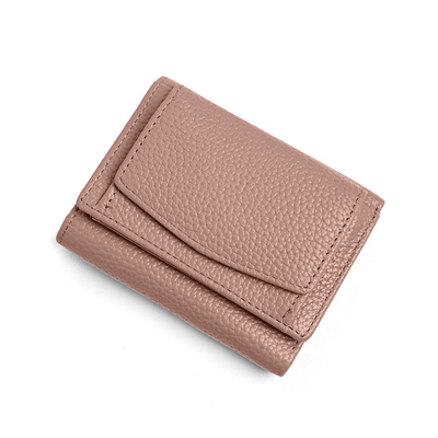 Anti-Diebstahl-Bürste DAMENLEDER WALLET Kurzkartenbeutel Dreifach kleine Geldbörse RFID MINI Rinderhaut-Münze Geldbörse