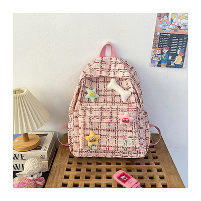 Kleine frische Schecktasche, Junior High-School-Rucksack, College-Studentinnen, Herbst- und Winter-Rucksack.
