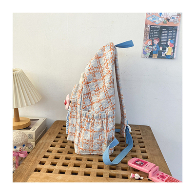 Kleine frische Schecktasche, Junior High-School-Rucksack, College-Studentinnen, Herbst- und Winter-Rucksack.