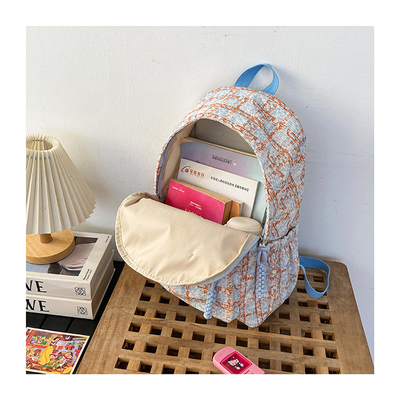 Kleine frische Schecktasche, Junior High-School-Rucksack, College-Studentinnen, Herbst- und Winter-Rucksack.