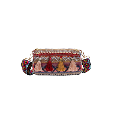 FASHION CHINESE NATIONAL STYLE breite Schulter Gürtel Kissen Tasche Körper Tasche gestreifte Schulter Tasche Damen Tasche