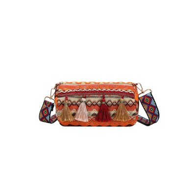 FASHION CHINESE NATIONAL STYLE breite Schulter Gürtel Kissen Tasche Körper Tasche gestreifte Schulter Tasche Damen Tasche
