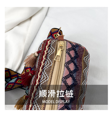 FASHION CHINESE NATIONAL STYLE breite Schulter Gürtel Kissen Tasche Körper Tasche gestreifte Schulter Tasche Damen Tasche