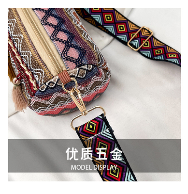 FASHION CHINESE NATIONAL STYLE breite Schulter Gürtel Kissen Tasche Körper Tasche gestreifte Schulter Tasche Damen Tasche