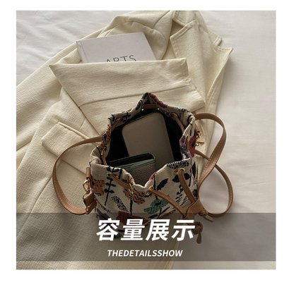 NEUE CHINESE NATIONAL WIND ARMIT BUCKET BAG Einfache Mode-Trend Sommer Neue Leinen-Stil hochwertige Sinn Einzel Schulter