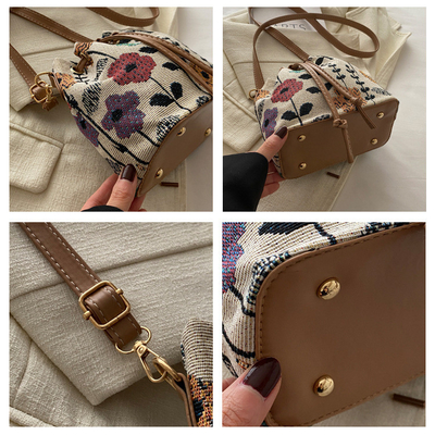 NEUE CHINESE NATIONAL WIND ARMIT BUCKET BAG Einfache Mode-Trend Sommer Neue Leinen-Stil hochwertige Sinn Einzel Schulter