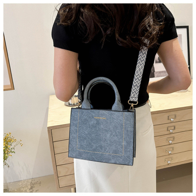 VINTAGE CHIC TEXTURED LETTER TOTE BAG DAMEN'S BAG 2024 NEW LARGE CAPITY FASHION Handtasche mit breitem Gürtel