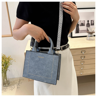 VINTAGE CHIC TEXTURED LETTER TOTE BAG DAMEN'S BAG 2024 NEW LARGE CAPITY FASHION Handtasche mit breitem Gürtel