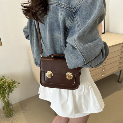 SENIOR SENSE OF RETRO kleine Tasche Frauen 2024 neue Sommer Mode ausländischer Stil Schultertasche kleine NICHE alle Handtasche quadratisch
