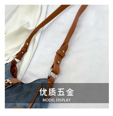 FRENCHISCHE MODE Casual Unterarmtasche Frauen 2024 Neue Textur Baguette Tasche Einfache Farbe Patchwork Schultertasche TIDE