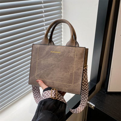 VINTAGE CHIC TEXTURED LETTER TOTE BAG DAMEN'S BAG 2024 NEW LARGE CAPITY FASHION Handtasche mit breitem Gürtel