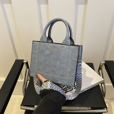 VINTAGE CHIC TEXTURED LETTER TOTE BAG DAMEN'S BAG 2024 NEW LARGE CAPITY FASHION Handtasche mit breitem Gürtel