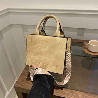 VINTAGE CHIC TEXTURED LETTER TOTE BAG DAMEN'S BAG 2024 NEW LARGE CAPITY FASHION Handtasche mit breitem Gürtel