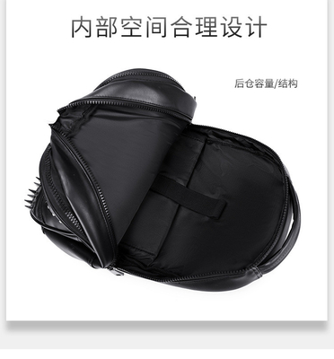 3D PU Leder Schädel Rucksack - Rucksacks Dampf-Punk Rivet Persönlichkeit Reisetasche Hochschul-/Hochschultaschen Büchertasche