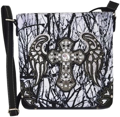 Verkleidung Strass Kreuze Pistole Buckle Western Crossbody Handtaschen Cowgirl Land gefüllte Handtasche Frauen Einfach Schulter