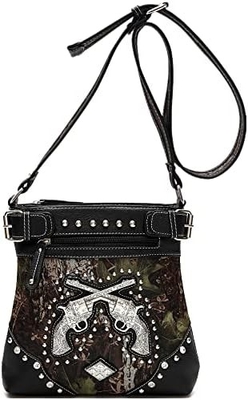 Verkleidung Strass Kreuze Pistole Buckle Western Crossbody Handtaschen Cowgirl Land gefüllte Handtasche Frauen Einfach Schulter